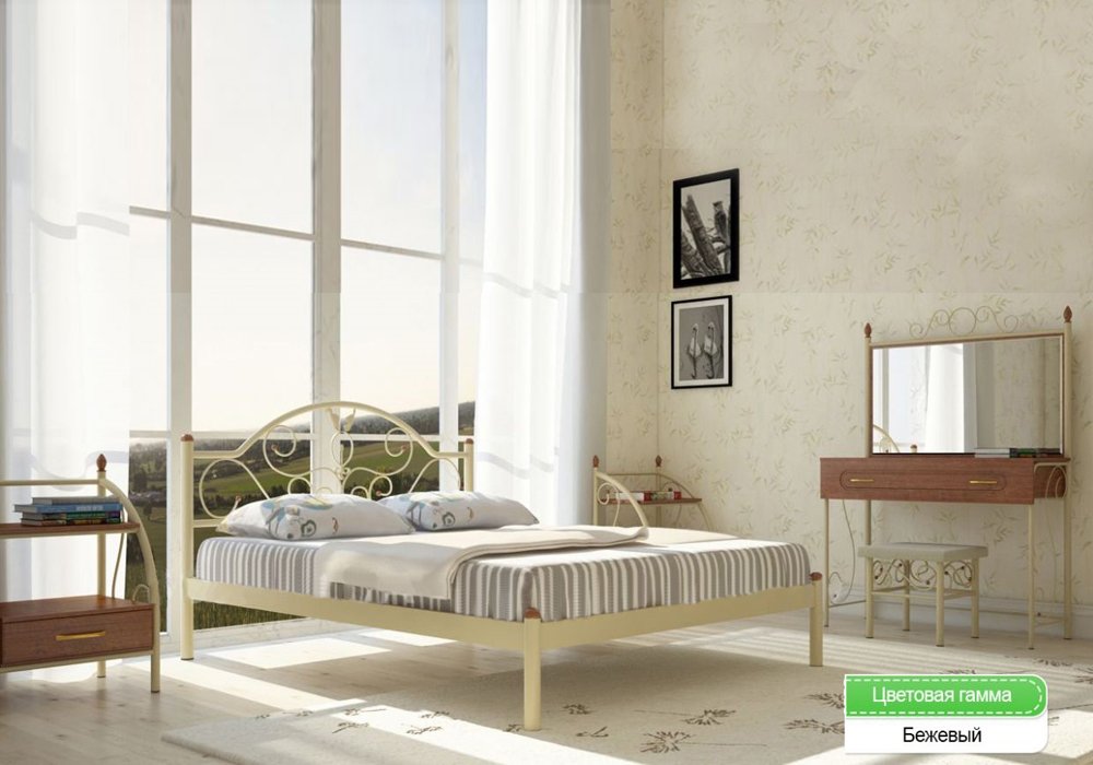  Купити Металеві ліжка Металева ліжко "Анжеліка 140х190" Метал-Дизайн