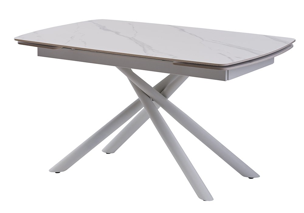 Кухонный раскладной стол Palermo White Marble Concepto, Ширина 200см, Глубина 90см