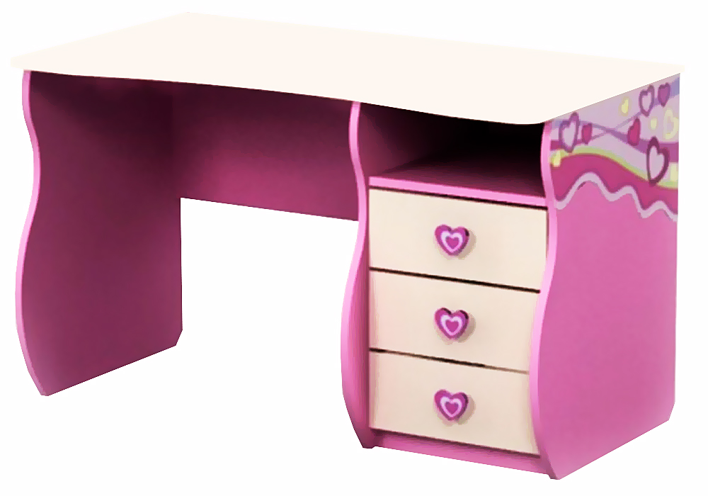 Детский письменный стол Pink Pn-08-2 Дорис, Ширина 125см, Глубина 67см