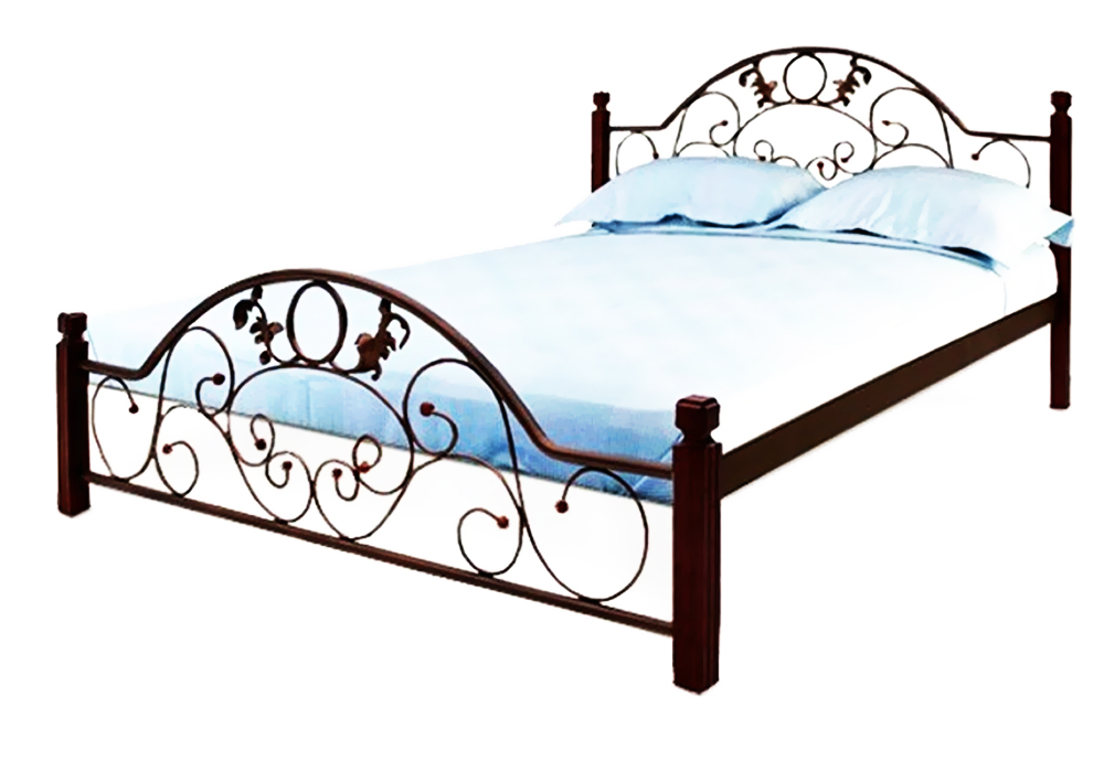 Металлическая кровать Франческа на деревянных ножках Металл-Дизайн