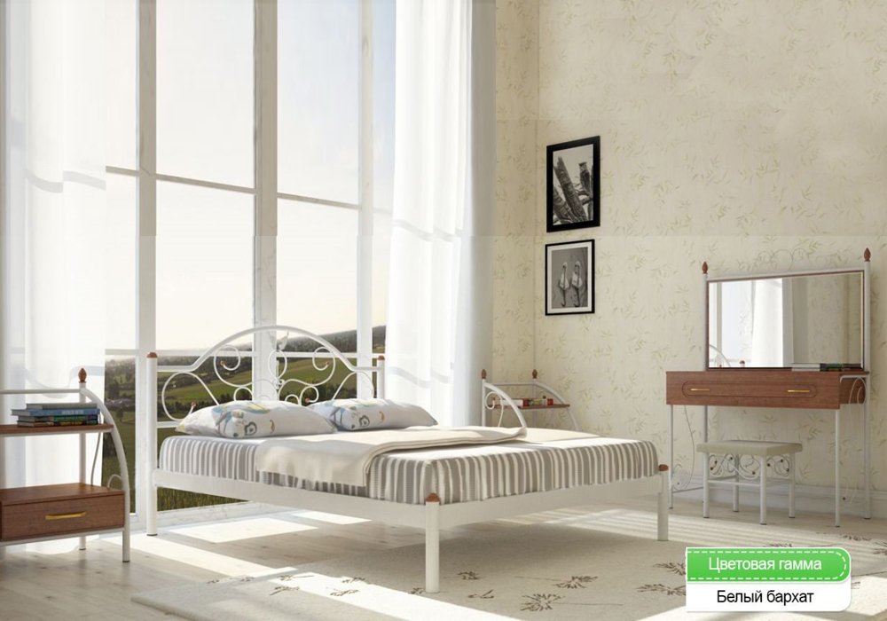  Недорого Металеві ліжка Металева ліжко "Анжеліка 140х190" Метал-Дизайн