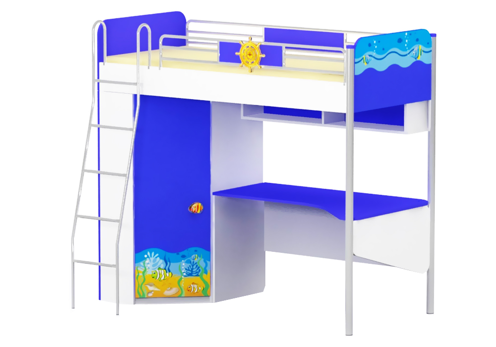 Детская кровать-чердак Ocean OD-16-2 Дорис, Ширина 208см, Глубина 98см