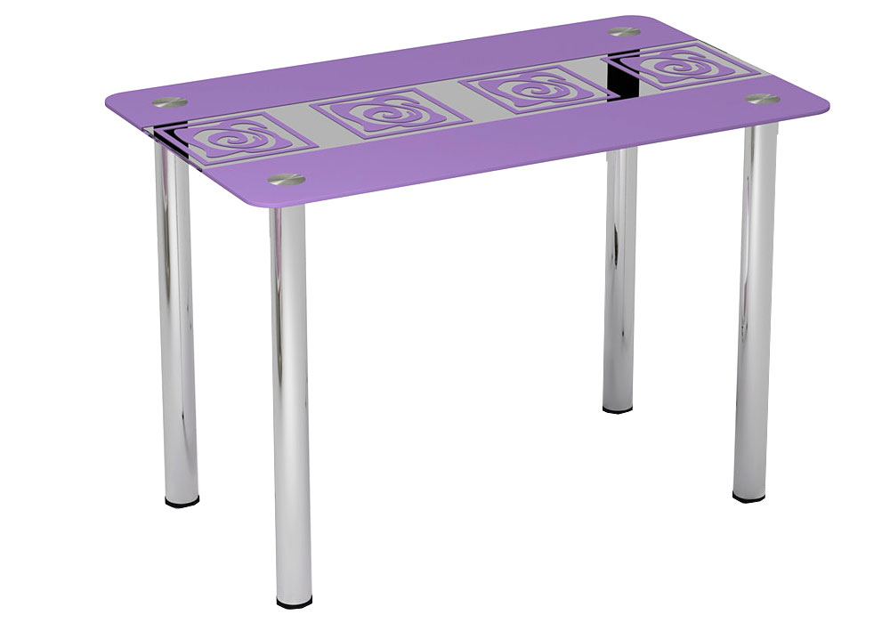 Стол стеклянный Виолетта 90 Мадженто, Глубина 65см, Высота 75см