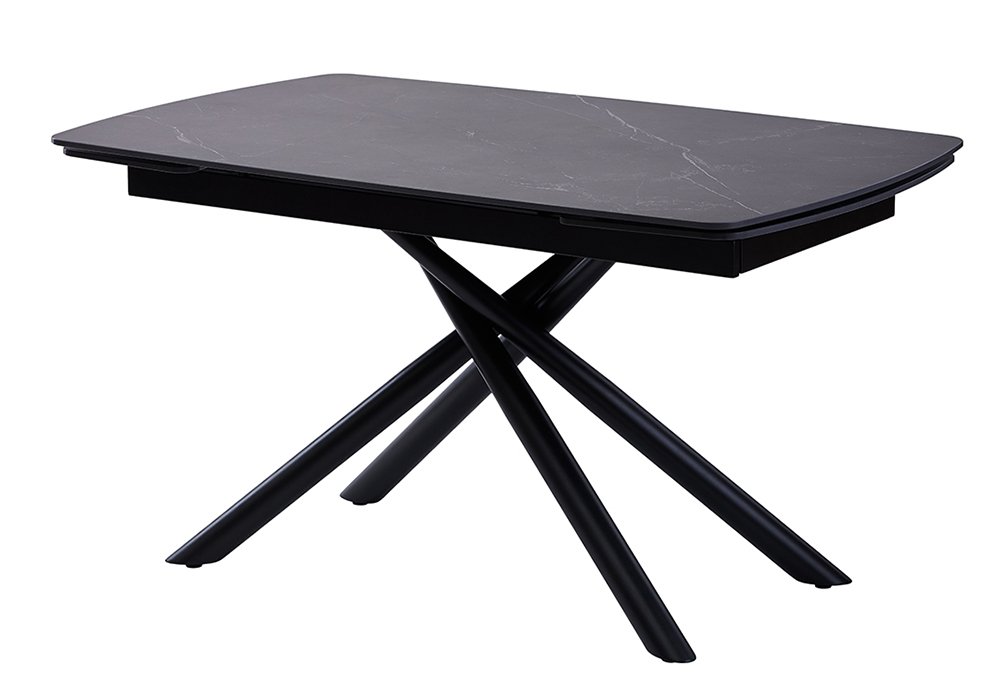 Кухонный раскладной стол Palermo Black Marble Concepto, Ширина 200см, Глубина 90см