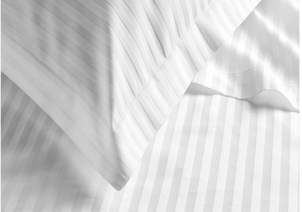Постельное белье Jefferson Sateen white Stripe Белая в полоску двуспальный U-tek