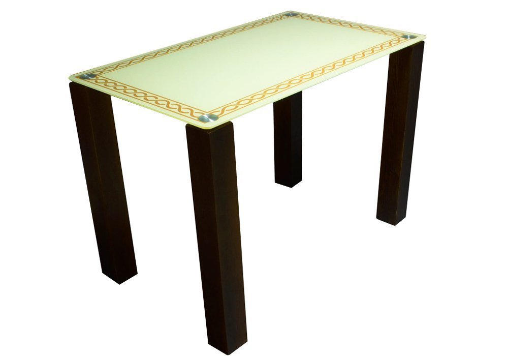  Недорого Кухонные столы Стол обеденный стеклянный "Плетеная рамка 91" Диана