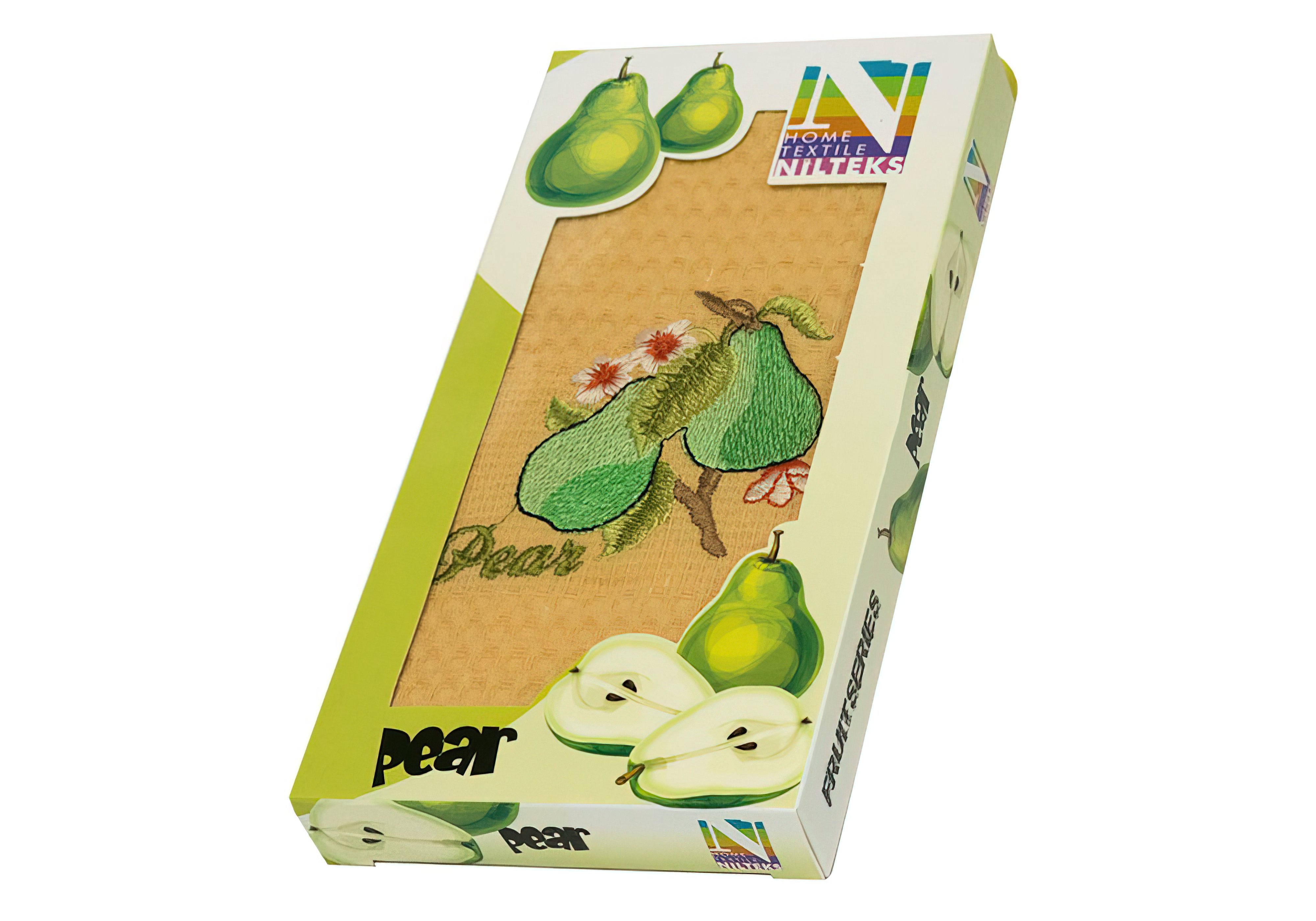 Кухонное полотенце в подарочной коробке Fruits 1 pear Nilteks, Длина 65см