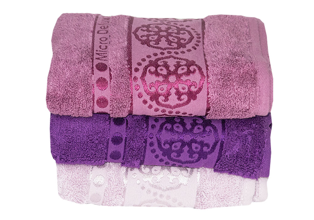 Набор махровых полотенец Microcotton delux orient purple Cestepe, Длина 90см