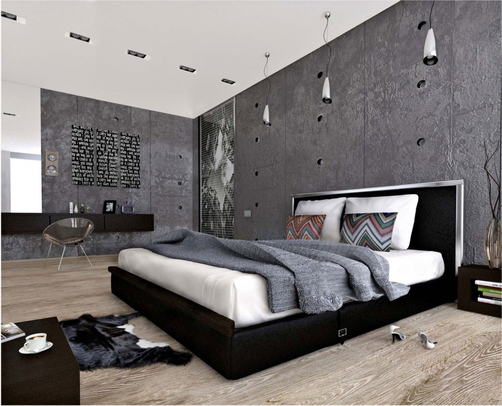дизайн спальні в сірих тонах
