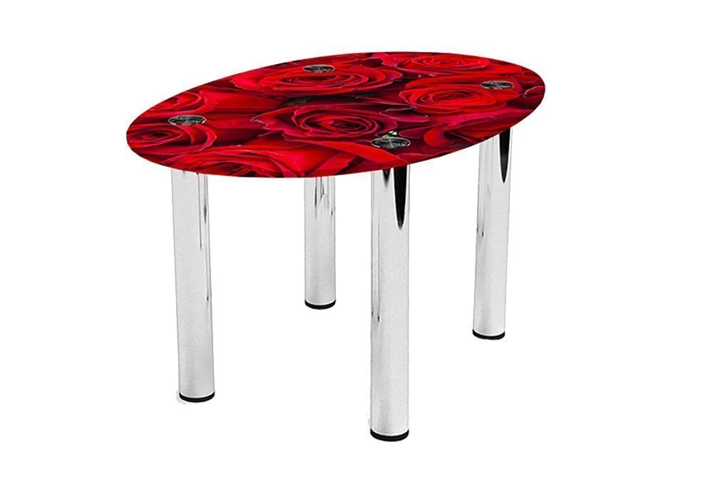  Купити Журнальні столики і столи Стіл журнальний скляний "Овальний Rose" 46х70 Діана