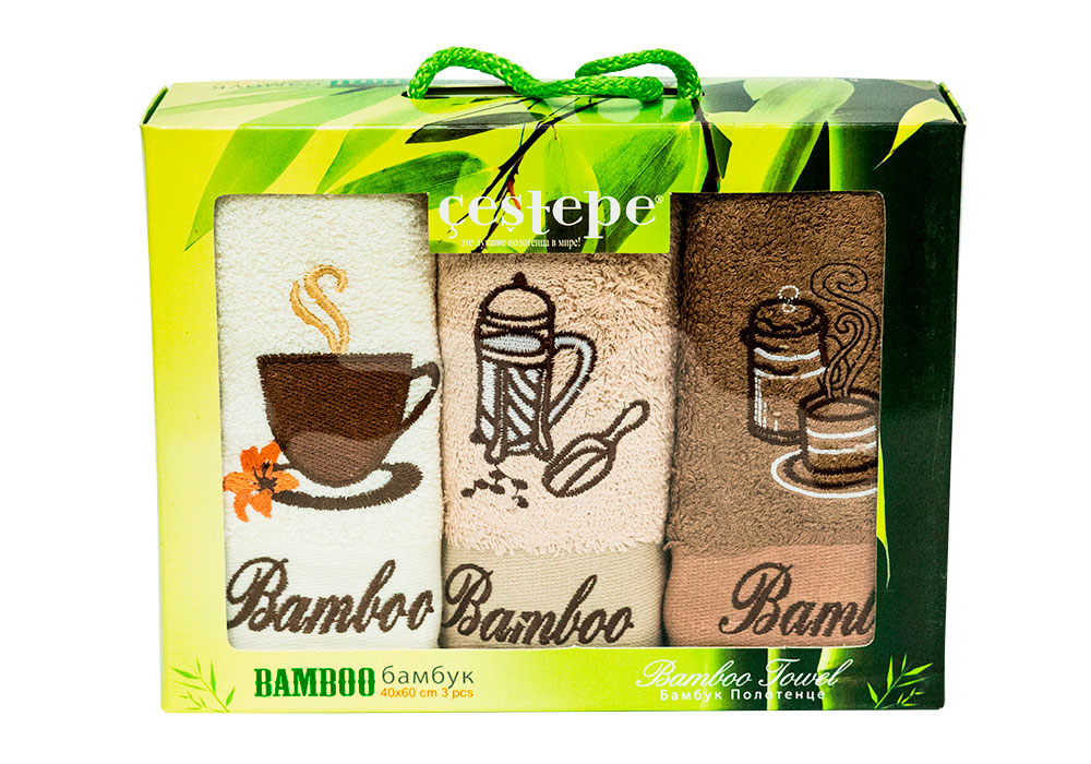 Набір кухонних рушників Bamboo coffee 03 3 Cestepe, Ширина 40см, Довжина 60См