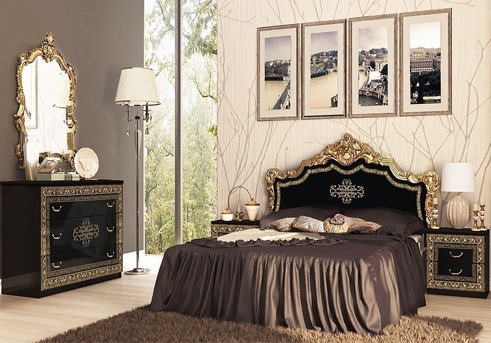  Купити Тумби приліжкові  Тумба приліжкова "Дженніфер Black-Gold" MiroMark 