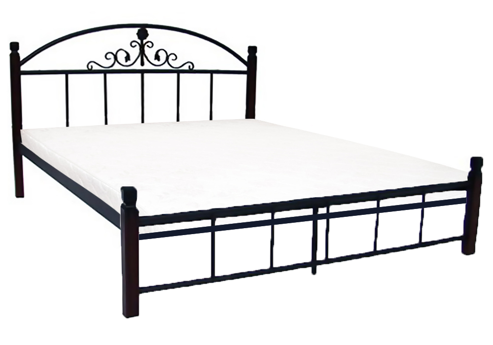 Металева ліжко "Кассандра 140х190" на дерев'яних ніжках Метал-Дизайн