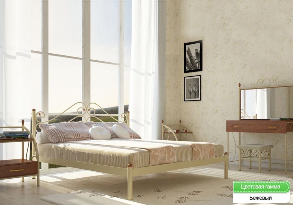  Купити Ліжка Металева двоспальне ліжко "Адель 120х190" Метал-Дизайн