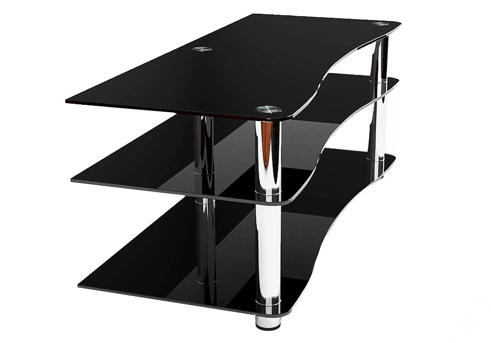  Недорого Тумби під телевізор  Тумба ТВ скляна "Лаура чорна 120" Діана 