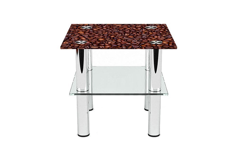  Купити Журнальні столики і столи Стіл журнальний скляний "Квадратний Coffee Aroma" 40х40 Діана
