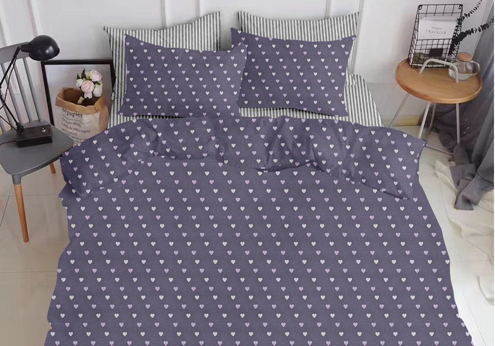  Купити Постільна білизна  Комплект постільної білизни полуторний "Love PurPur Grey Line" Cosas 