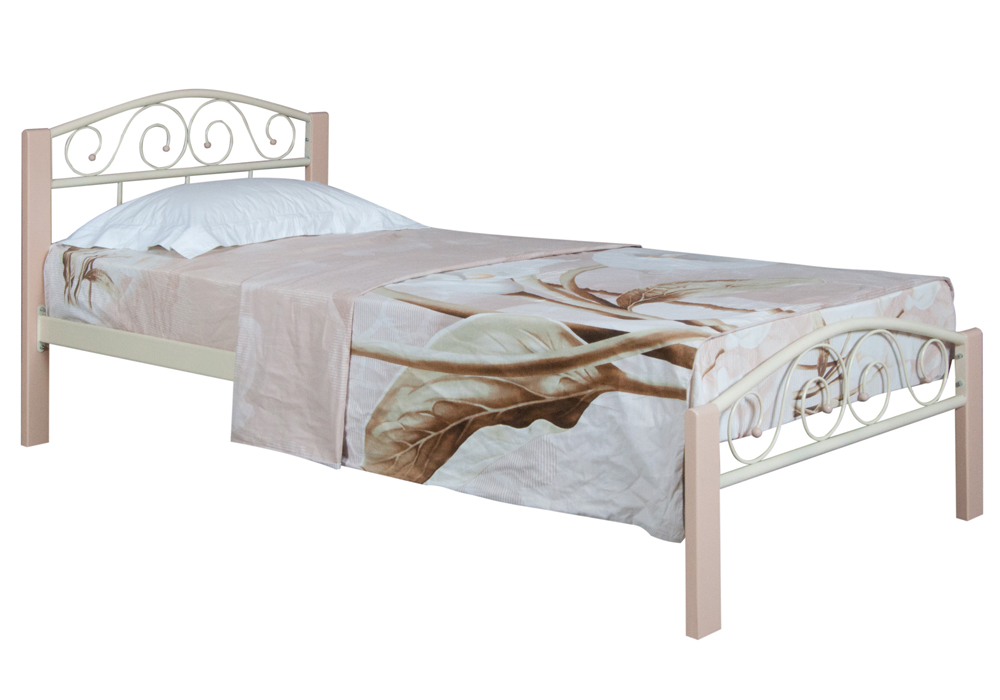 Металева односпальне ліжко "Еліс Люкс Wood" 80x190 Melbi