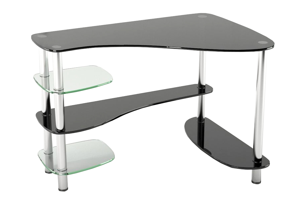 кутовий скляний компютерний стіл Р-7 Ескада, Ширина 110см
