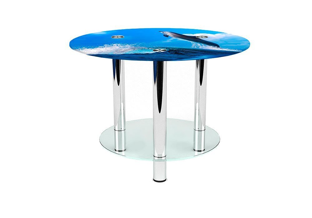  Купити Журнальні столики і столи Стіл журнальний скляний "Круглий Dolphin" 60х60 Діана