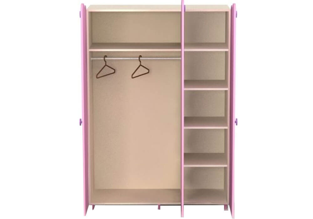  Купить Детские шкафы Детский шкаф "Pink Pn-03 с зеркалами" Дорис