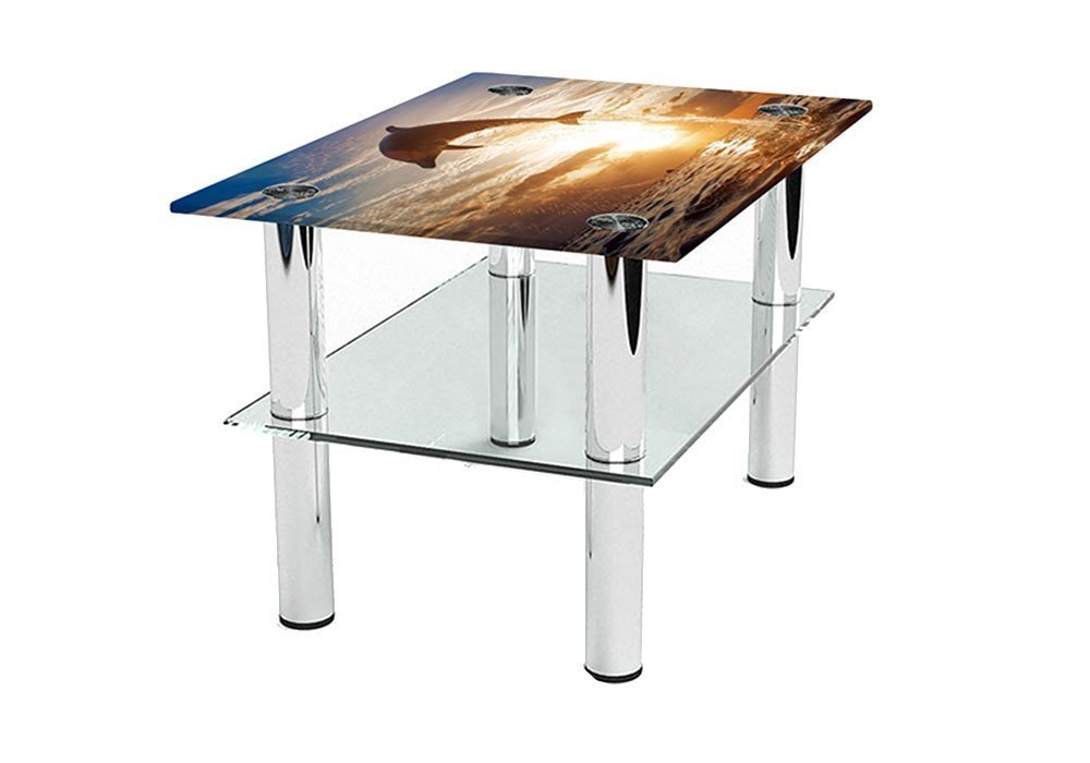  Купити Журнальні столики і столи Стіл журнальний скляний "Бочка Sunset" 53х70 Діана