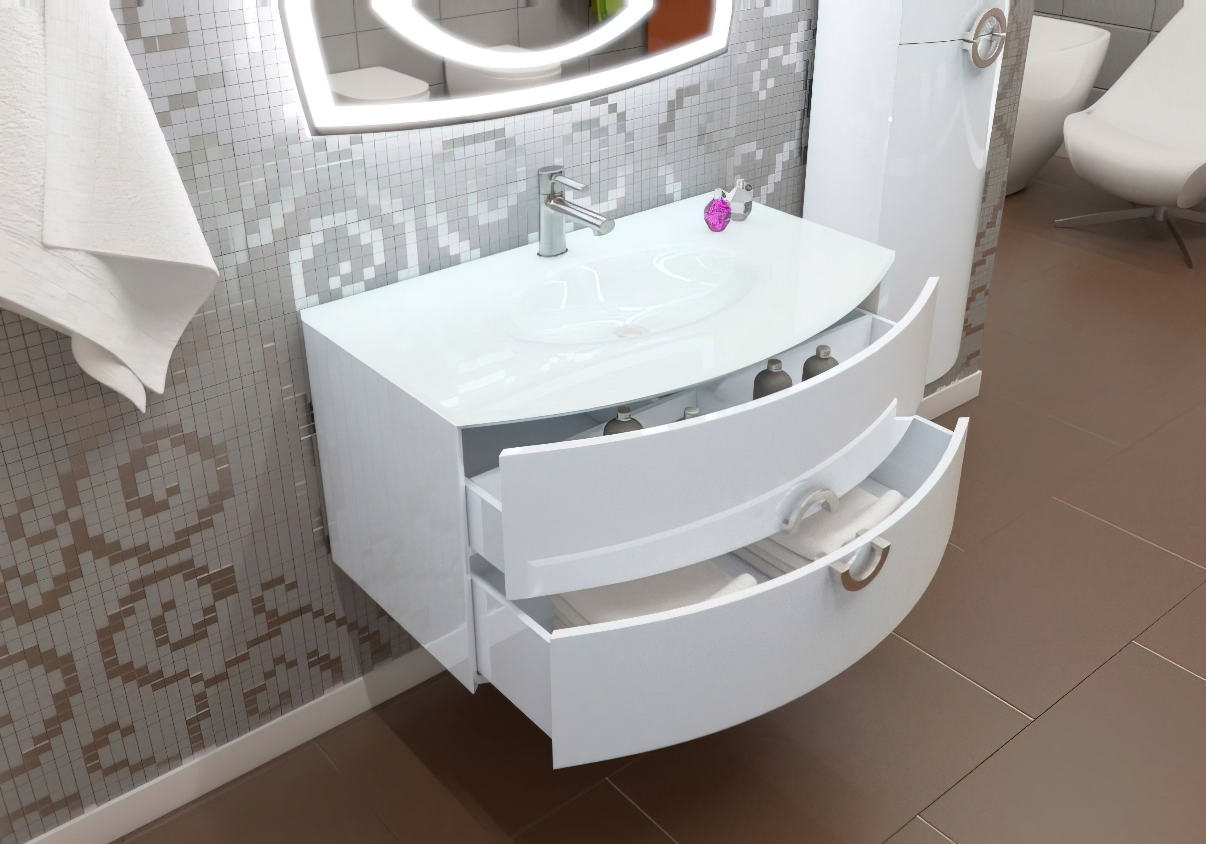  Купить Мебель для ванной комнаты Тумба для ванной "Beatrice 900" Marsan