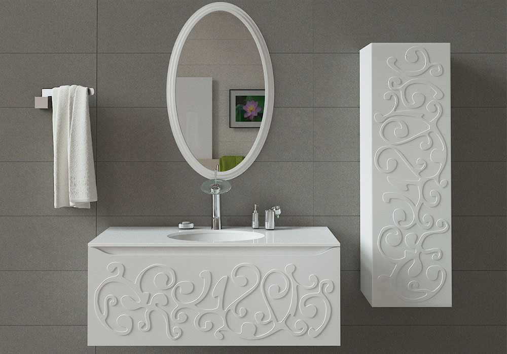 Комплект мебели для ванной Marsel  Marsan, Монтаж Навесной, Цвет Белый