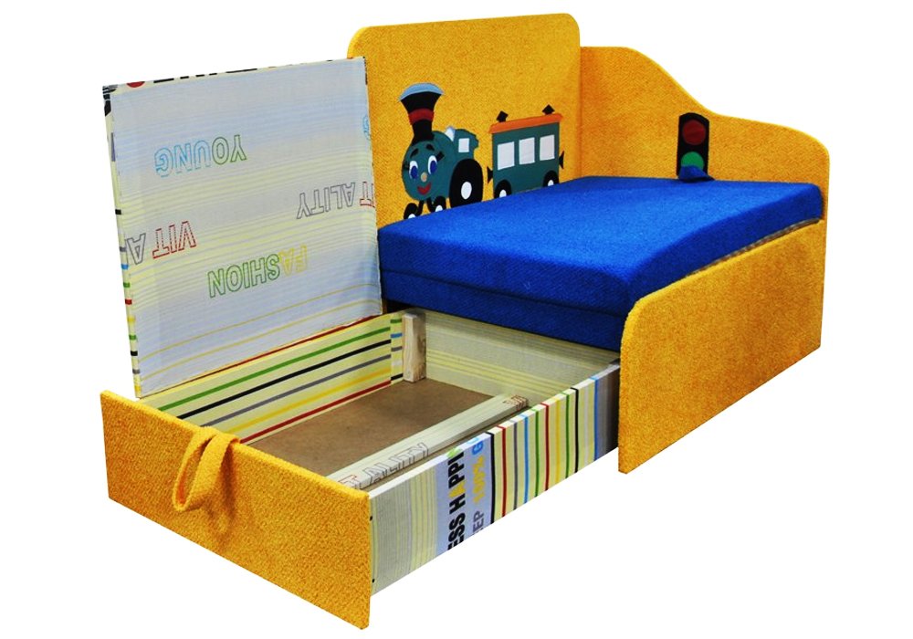  Недорого Дитячі дивани Дитячий диван "Міні з аплікацією Паровозик" Ribeka