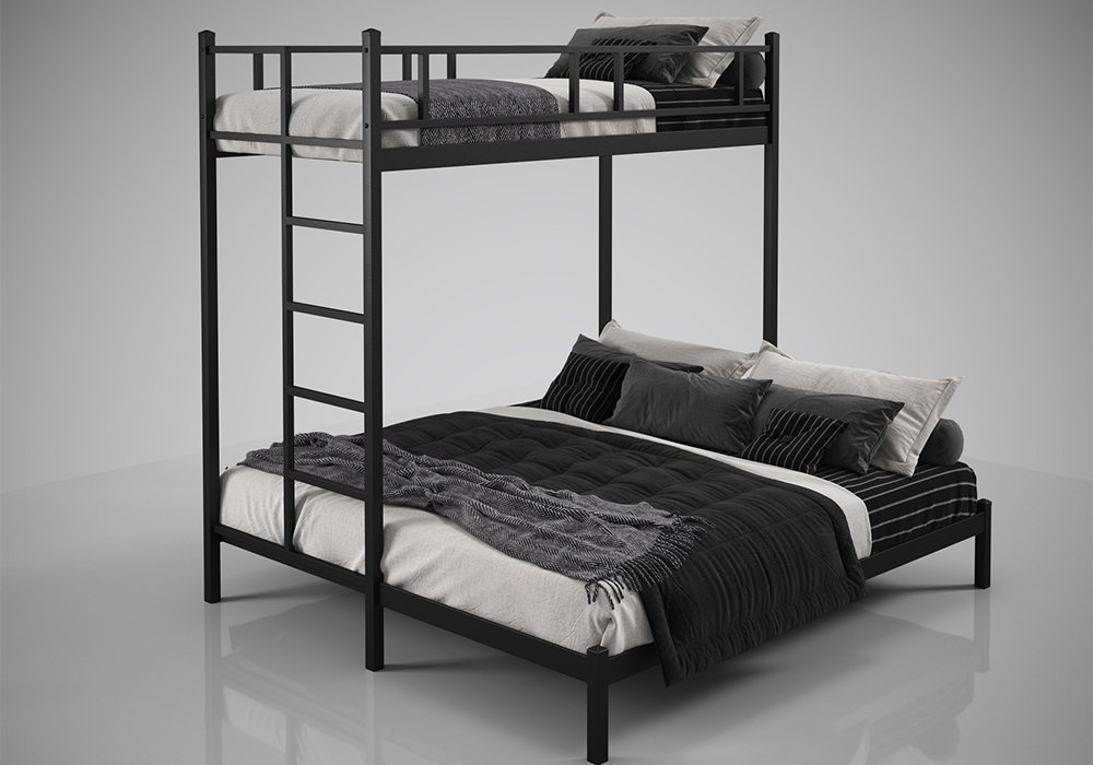  Купить Двухъярусные кровати Металлическая двухъярусная кровать "Фулхэм трехспальная" Tenero