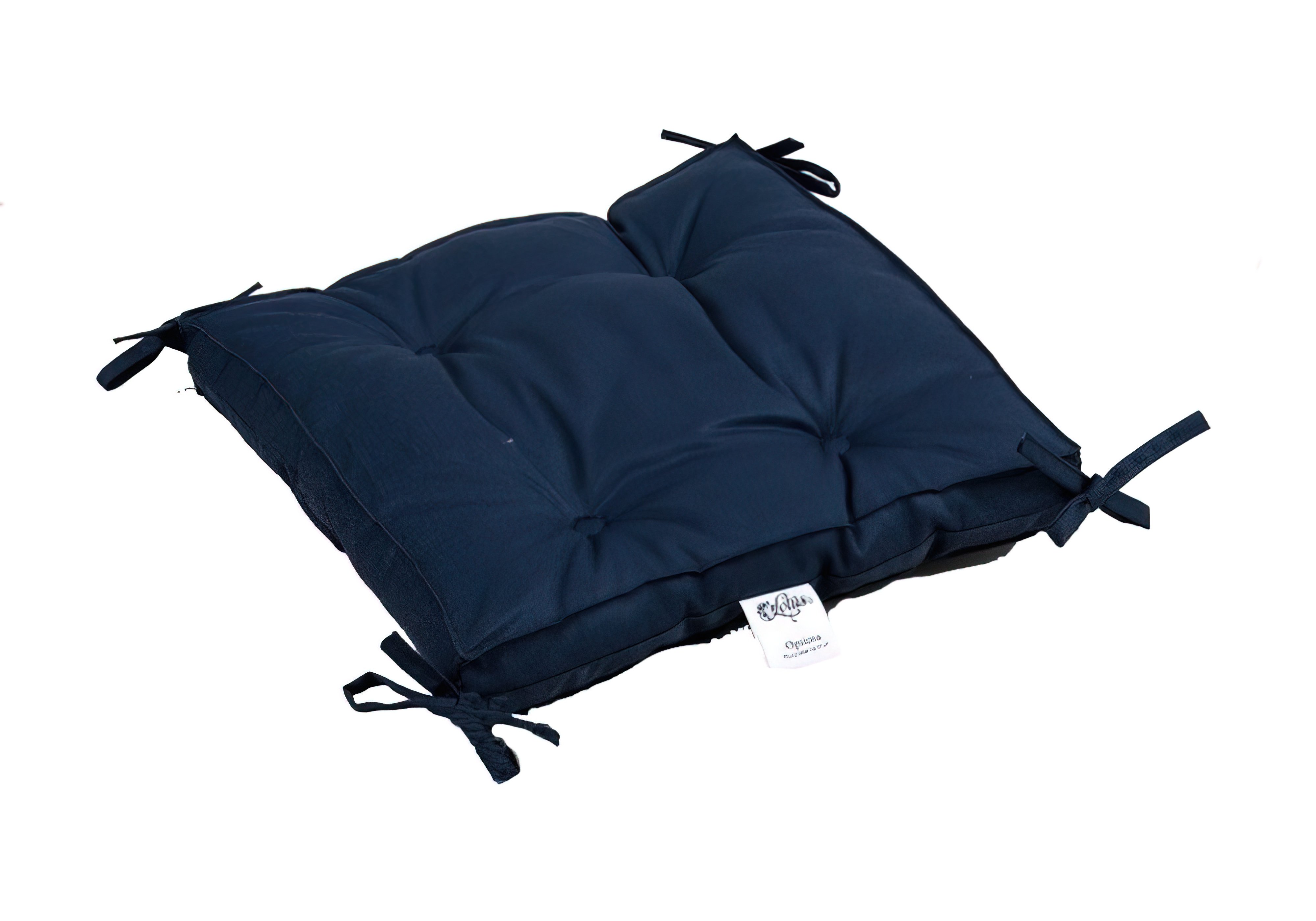 Декоративная подушка на стул Optima с завязками синяя Lotus