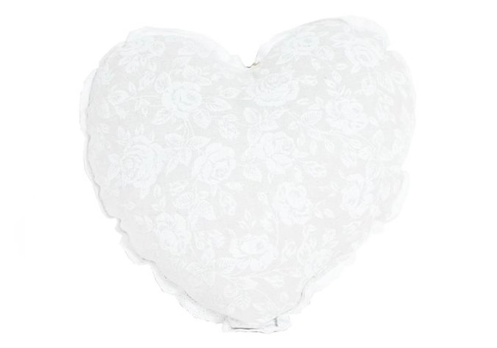 Декоративна подушка Серце White Rose Прованс, Ширина 32см, Частина тіла Голова