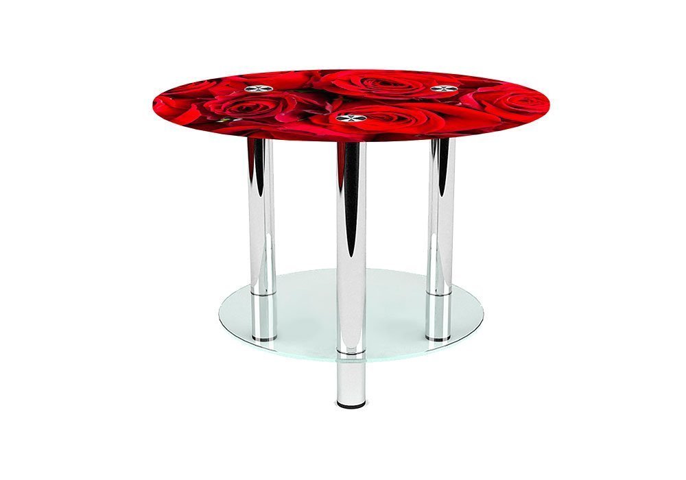  Купити Журнальні столики і столи Стіл журнальний скляний "Круглий Rose" 60х60 Діана