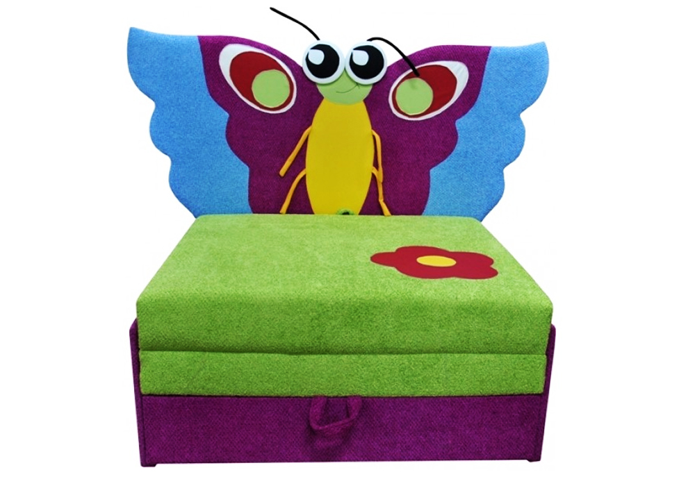 Детский диван Омега с аппликацией Бабочка Ribeka, Ширина 106см