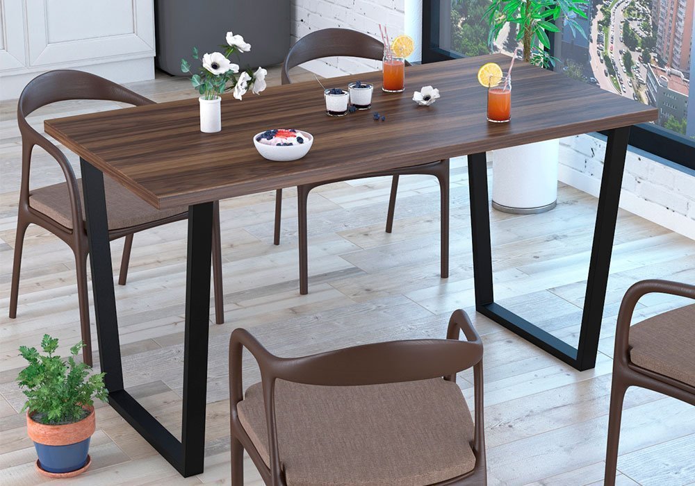  Недорого Кухонные столы Стол обеденный "Трапеция" Loft Design