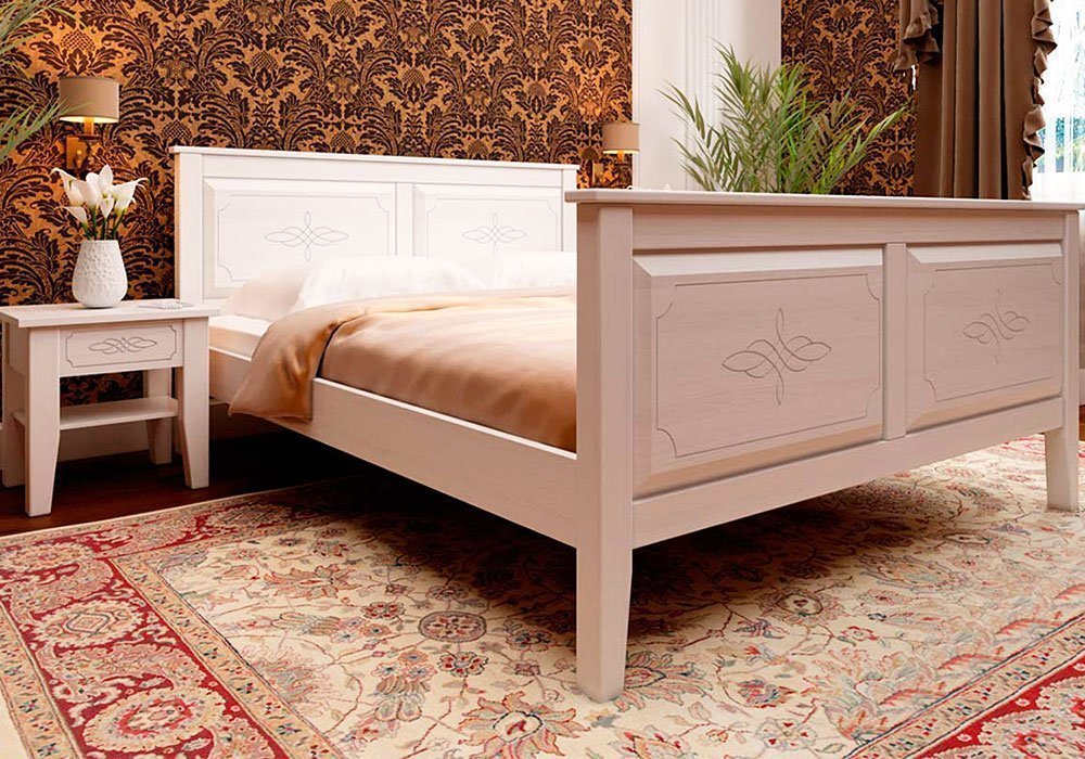  Купити Дерев'яні ліжка Ліжко з високим ізножьем "Майя" 140х190 Червоногвардійський ДОК