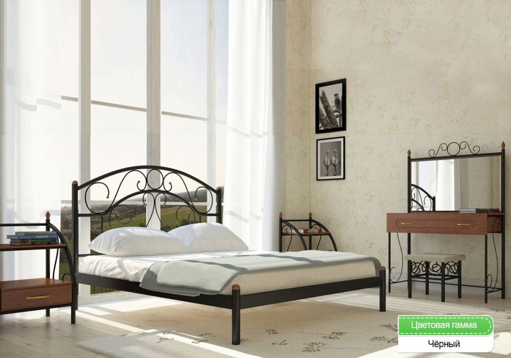  Купити Ліжка Металева двоспальне ліжко "Скарлет 120х190" Метал-Дизайн