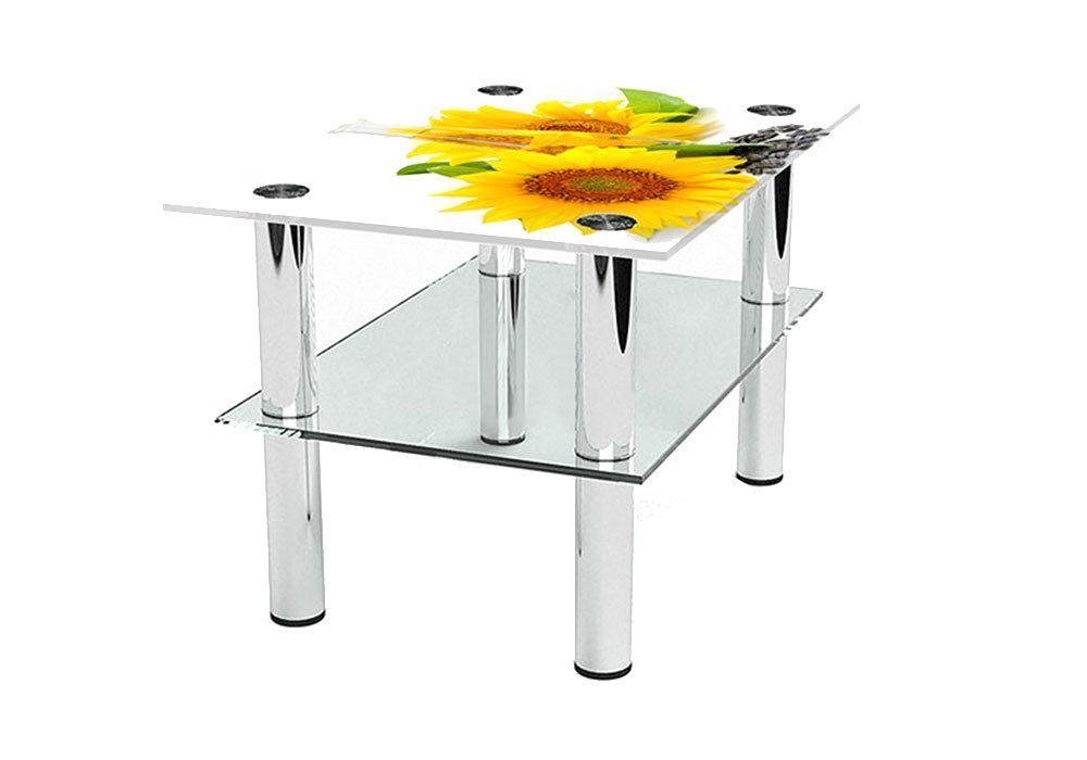  Купити Журнальні столики і столи Стіл журнальний скляний "Бочка Sunflower" 53х70 Діана