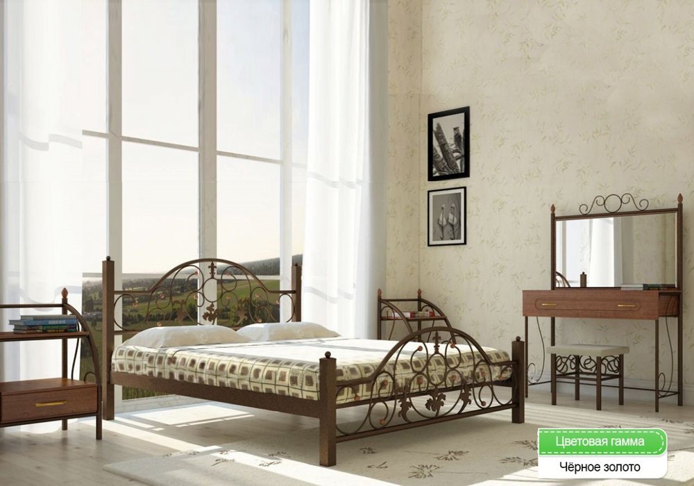  Купити Металеві ліжка Металева двоспальне ліжко "Жозефіна 140х190" Метал-Дизайн