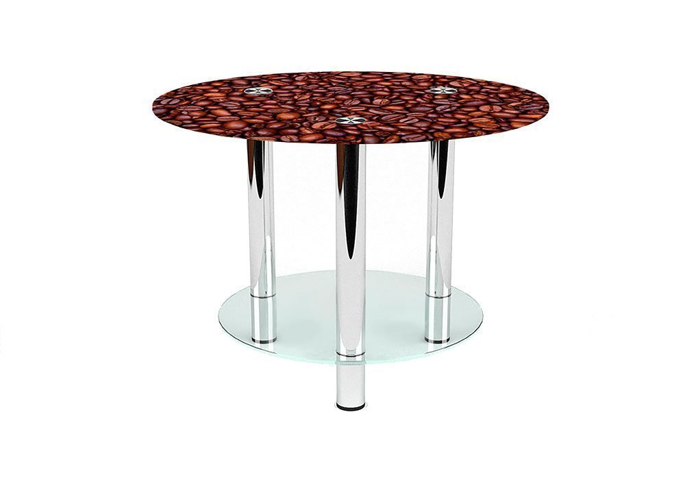  Купити Журнальні столики і столи Стіл журнальний скляний "Круглий Coffee Aroma" 60х60 Діана