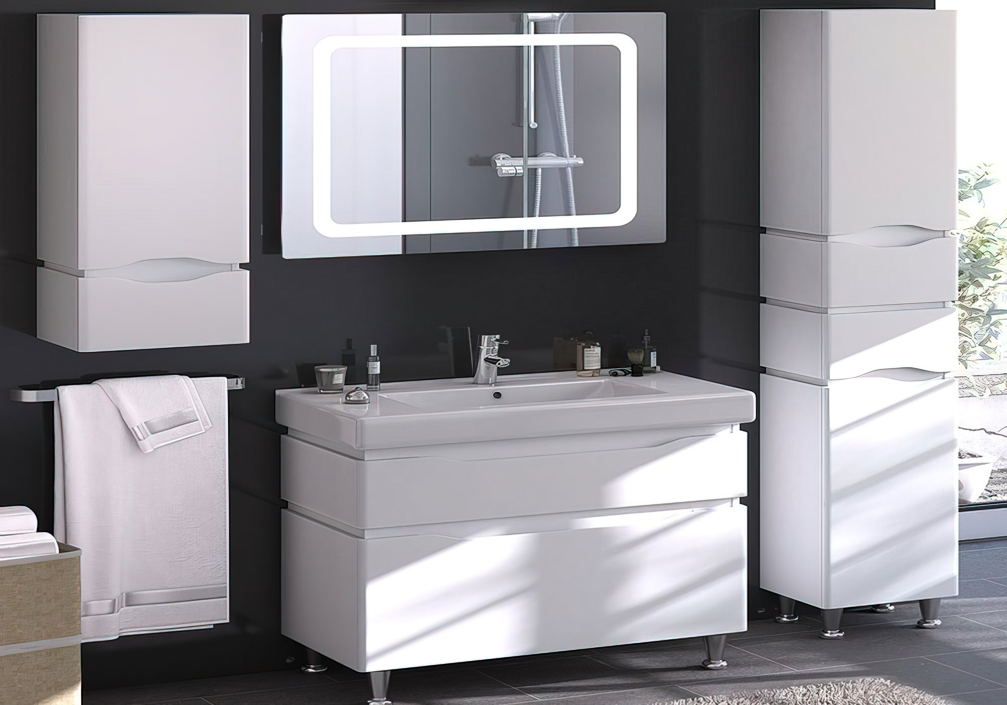  Купить Мебель для ванной комнаты Пенал для ванной "Alessa 35" Санверк