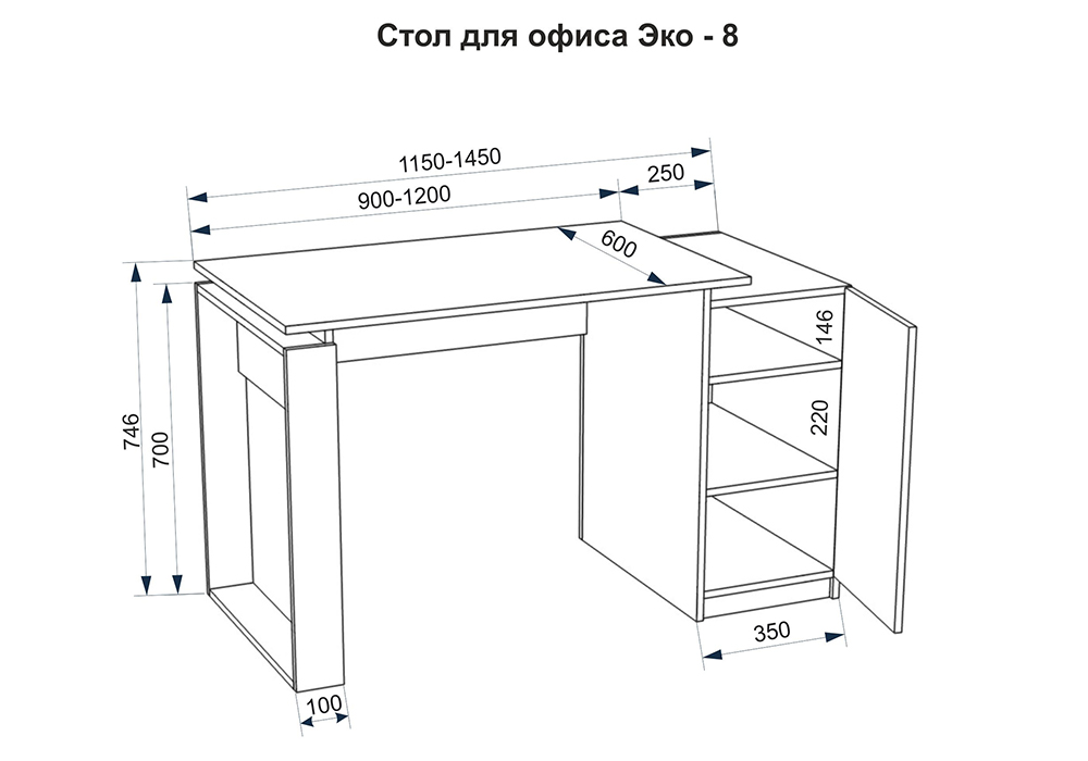  Недорого Столи Комп'ютерний стіл Еко-8 Югос