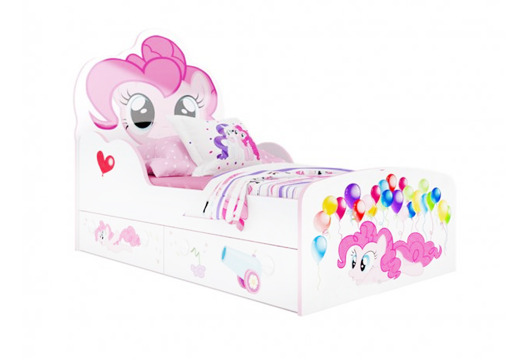 Дитяче ліжко Pinkie Pie Деншіс, Ширина 88см, Глибина 165см, Висота узголів'я 120см