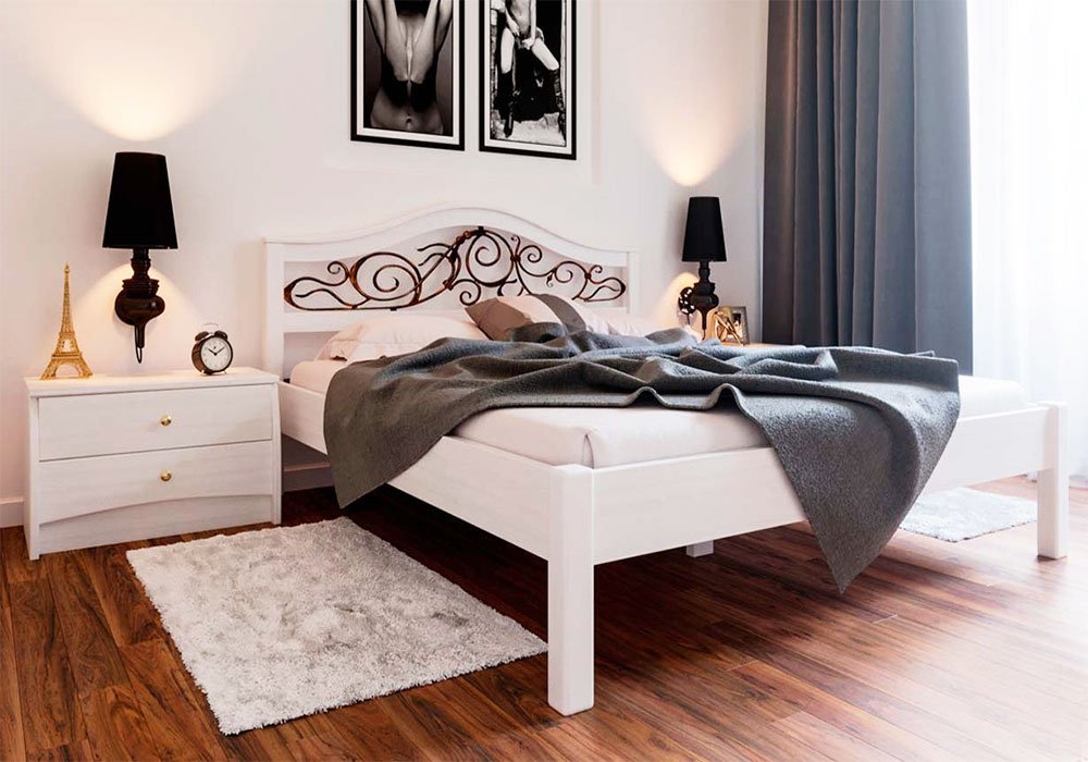  Купити Дерев'яні ліжка Ліжко з ковкою "Італія К" 140х190 Червоногвардійський ДОК