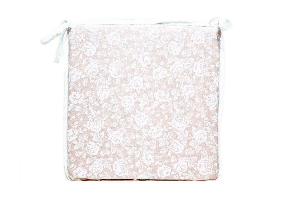 Декоративна подушка на стілець "White Rose" Прованс