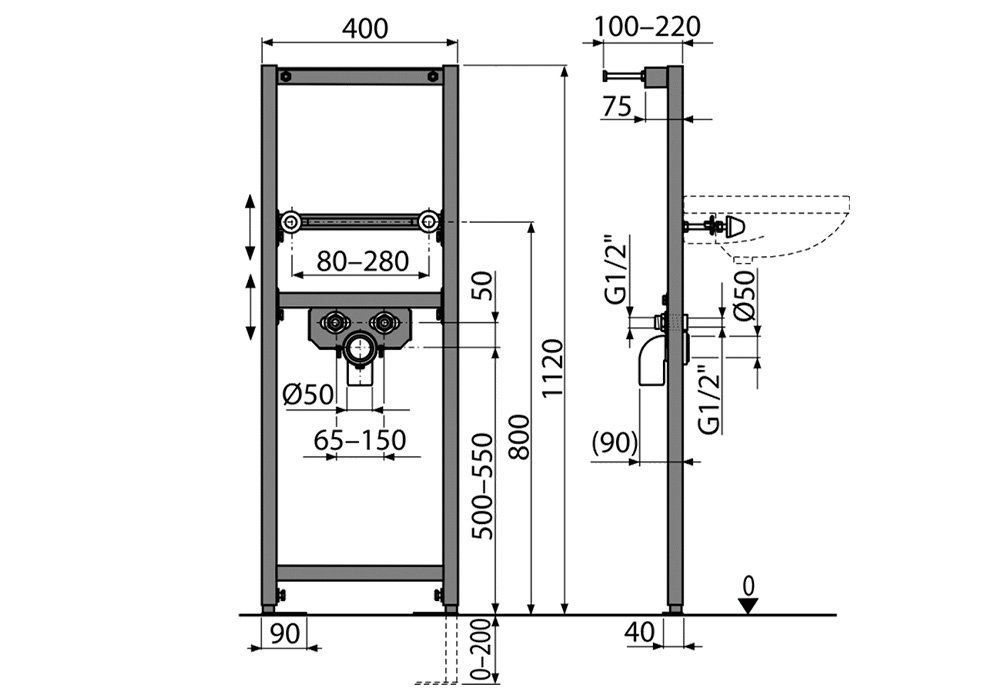 Купити Інсталяції Інсталяція "A104 / 1120" AlcaPlast 