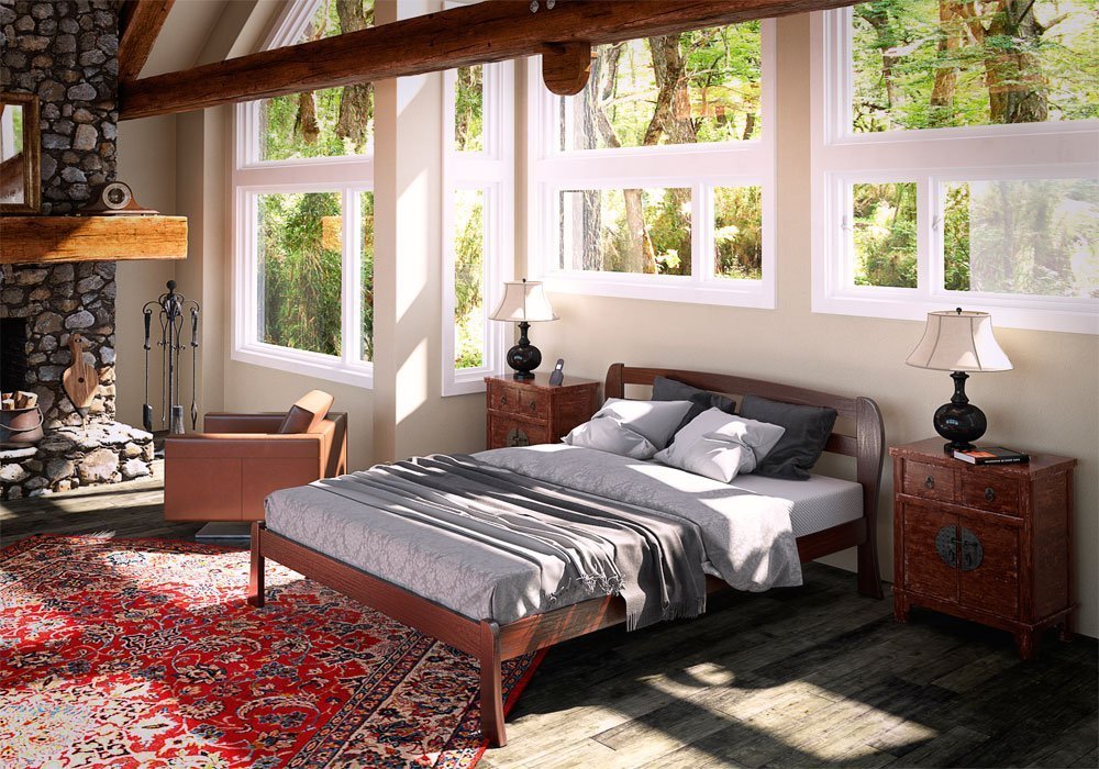  Купити Дерев'яні ліжка Ліжко двоспальне "Айріс" 120х190 маджента