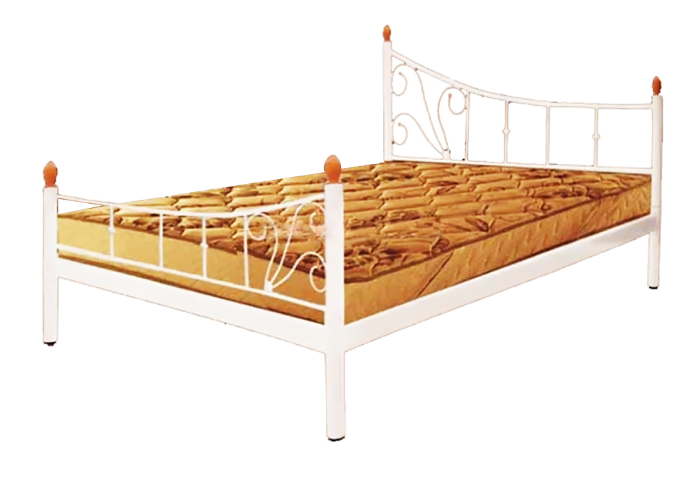 Металева двоспальне ліжко Каліпсо 120х190 з двома бильцями Метал-Дизайн