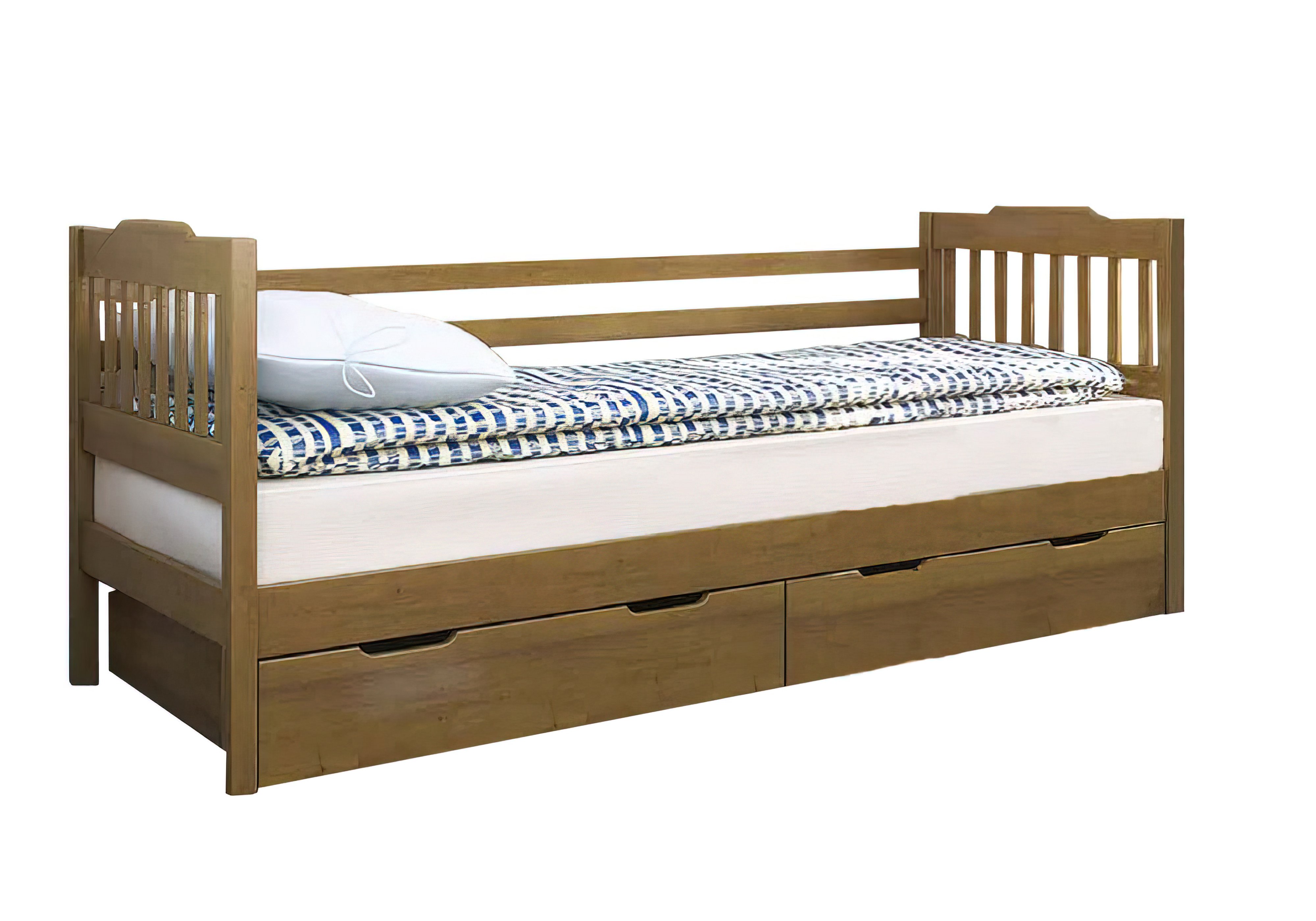 Детская кровать Ева Венгер, Ширина 88см, Глубина 198см, Высота изголовья 85см