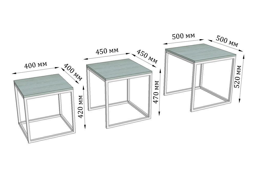  Недорого Столи Журнальний стіл "Кубо" Метал-Дизайн